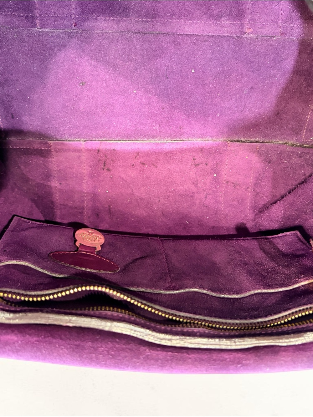 Mulberry Vintage Purple Patent Leather Bayswater Satchel Large - Picture 9 of 12